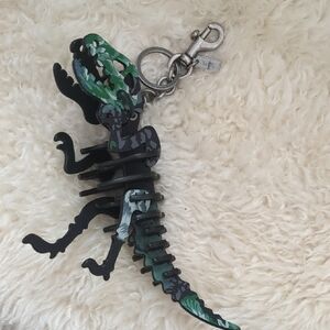 Dinosaur Keychain with Green and Black Accents